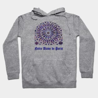 Notre Dame de Paris Cathedral.  Stained Glass Rose Window Hoodie